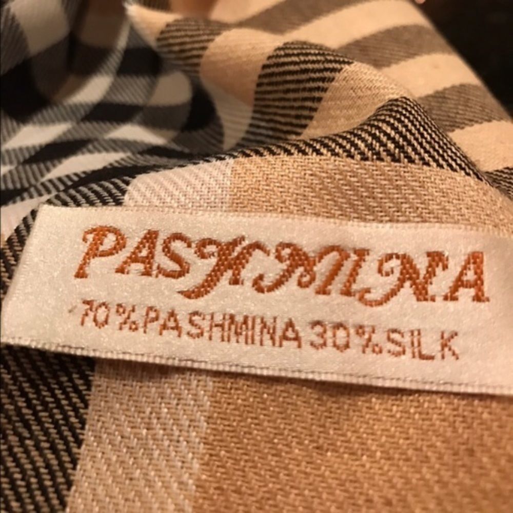 Tartan Plaid Blanket Scarf TAN - Picture 5 of 9
